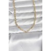 CM 14K Gold Renk Lazer Kesim Zincirli Model 60 cm Kadın Kolye