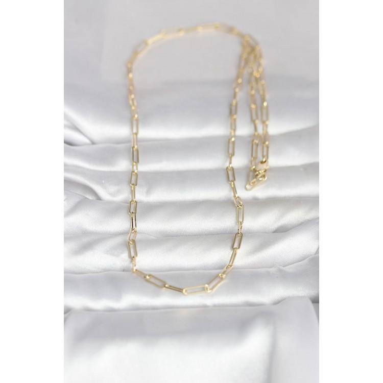 CM 14K Gold Renk Ataç Zincirli Model 60 cm Kadın Kolye CM 14K Gold Renk Ataç Zincirli Model 60 cm Kadın Kolye