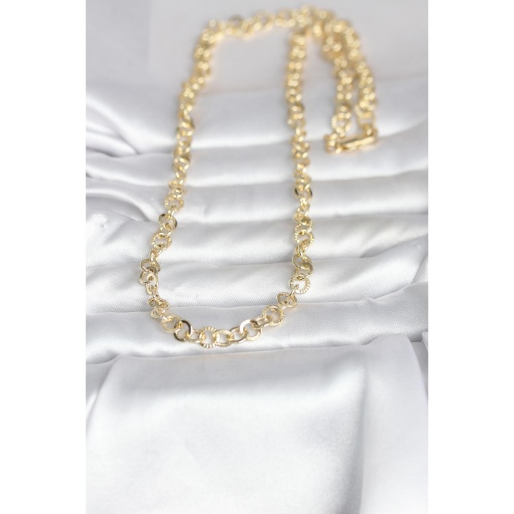 CM 14K Gold Renk Kalın Halka Zincirli 60 cm Kadın Kolye CM 14K Gold Renk Kalın Halka Zincirli 60 cm Kadın Kolye