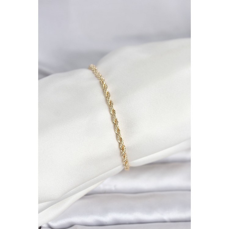 CM 14K Gold Renk Burgu Model Kadın Bileklik