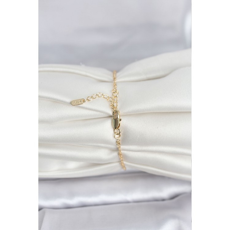 CM 14K Gold Renk Ezme Burgu Zincir Model Kadın Bileklik