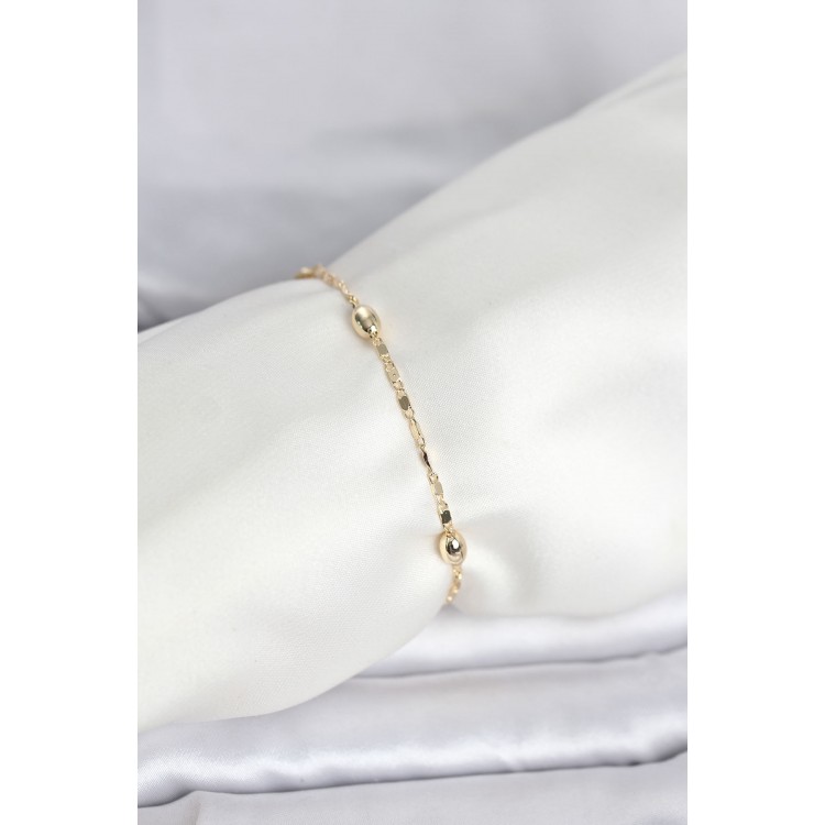 CM 14K Gold Renk Damla Topçuk Model Kadın Bileklik