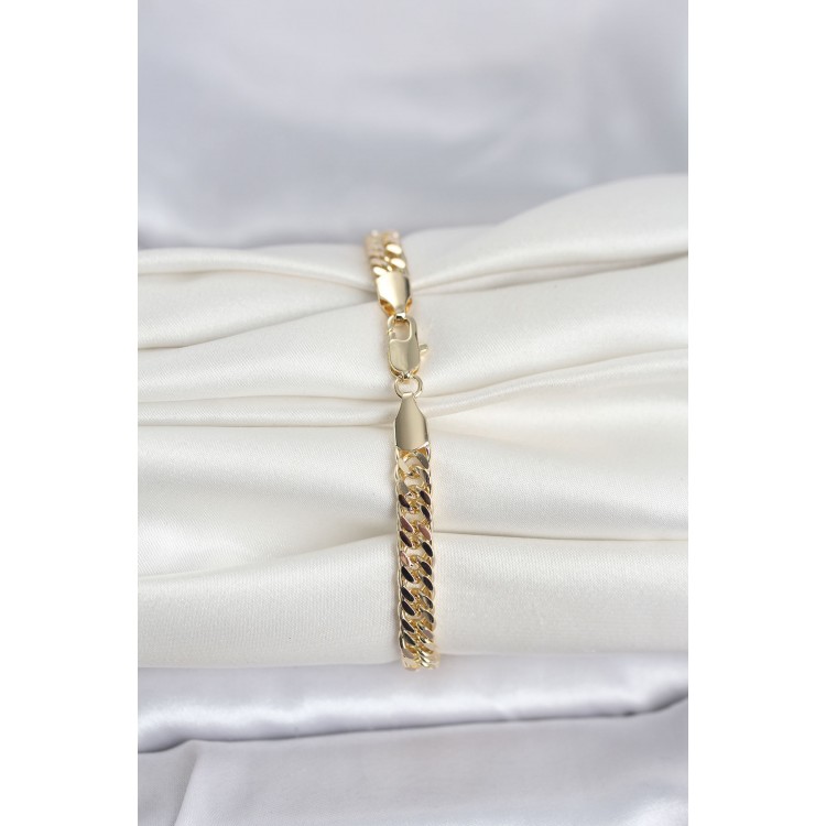 CM 14K Gold Renk Kalın Zincir Model Kadın Bileklik