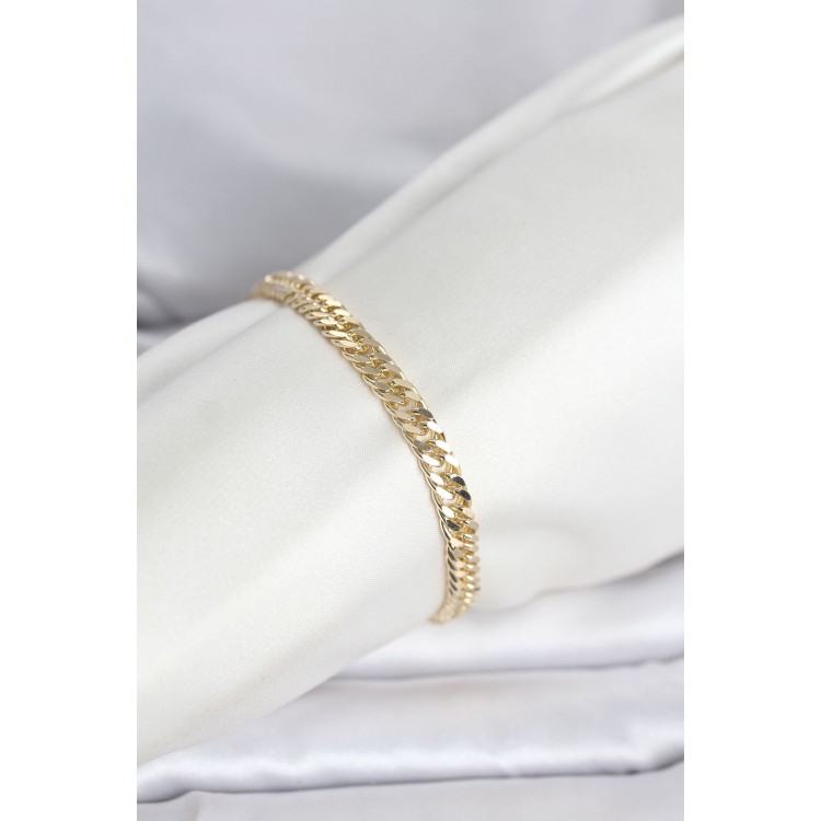 CM 14K Gold Renk Kalın Zincir Model Kadın Bileklik