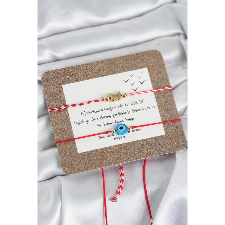 Marteniçka Bileklik 2'li Nazar ve Kelebek Model