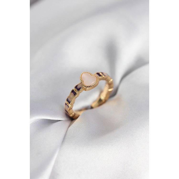 Gold Renk Mineli Su Kabağı Model Kadın Yüzük