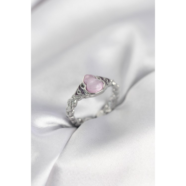 Gümüş Renk Pembe Damla Model Kadın Yüzük