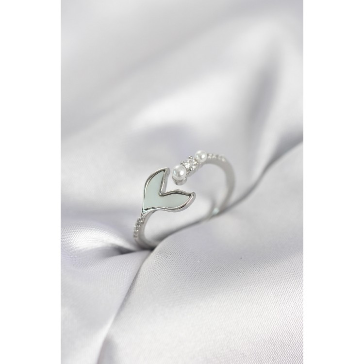 Gümüş Renk Balık Kuyruğu Model Kadın Yüzük