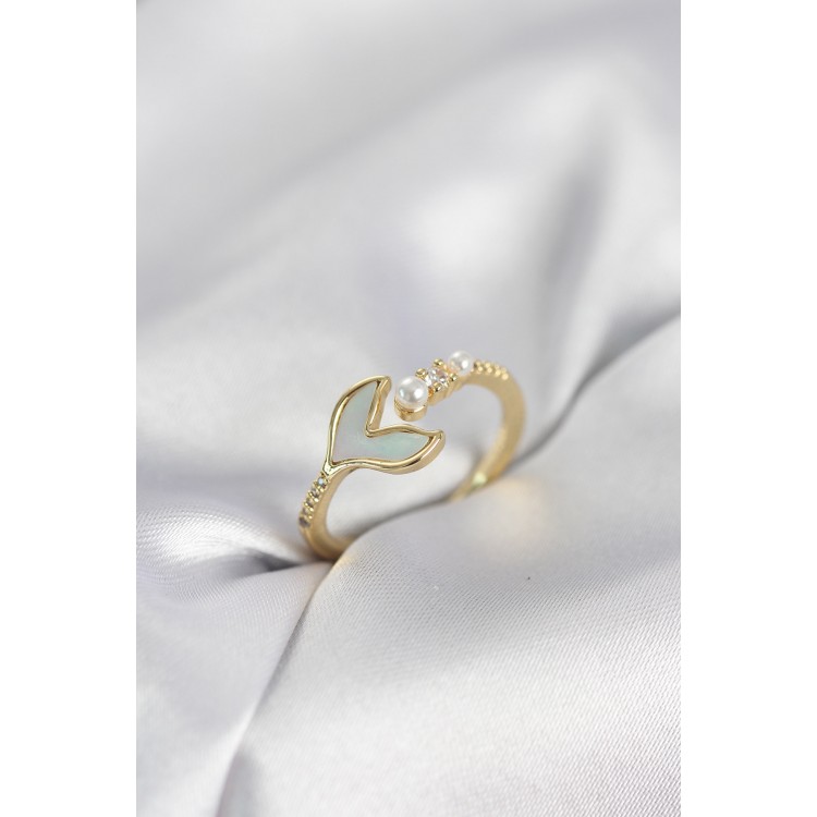 Gold Renk Balık Kuyruğu Model Kadın Yüzük