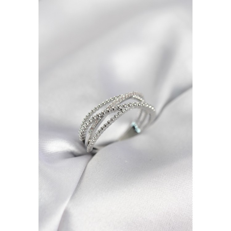 Gümüş Renk Sarmal Model Kadın Yüzük