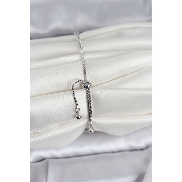 Gümüş Renk Zirkon Taşlı Yıldız Model Asansörlü Kadın Bileklik